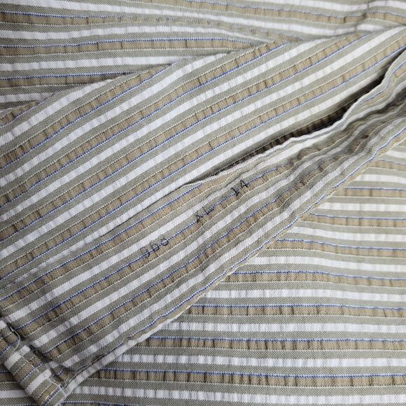 VINTAGE 90s J Peterman striped seersucker loose fit button up shirt XL - Picture 5 of 10